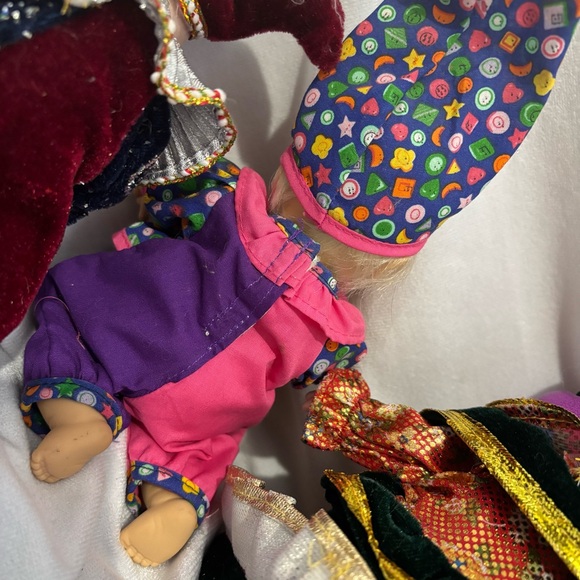 Vintage Circus Clown Jester Dolls Set Toy Collector Posable Body - Picture 10 of 11